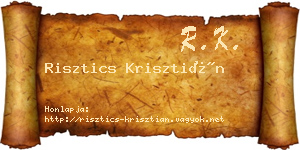 Risztics Krisztián névjegykártya